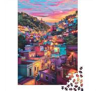 Puzzle Da 1000 Pezzi Per Adolescenti Colorful Hillside Village Sunset -1 Puzzle Per Adulti Giocattoli Antistress Migliorano La Memoria Regali Di Compleanno E Unici 38x26cm/1000pcs