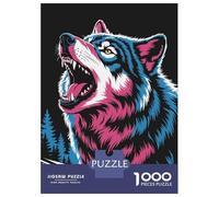 Puzzle Da 1000 Pezzi Per Adolescenti Colorful Howling Wolf Illustration Puzzle Giochi Rilassanti Analisi E Logica Riduzione Dello Stress Regali 70x50cm/1000pcs