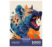 Puzzle Da 1000 Pezzi Per Adolescenti Colorful Hyena Illustration with Geometric Shapes Puzzle Per Adulti Giocattoli Antistress Analisi E Logica Regalo Di Compleanno, Regali, 38x26cm/1000pcs