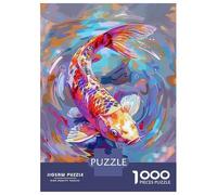 Puzzle Da 1000 Pezzi Per Adolescenti Colorful Koi Fish Painting Puzzle Per Adolescenti Gioco Rompicapo Migliora La Memoria Divertimento Attività A Casa, 38x26cm/1000pcs