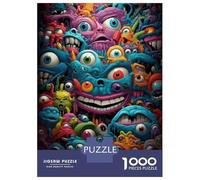 Puzzle Da 1000 Pezzi Per Adolescenti Colorful Monster Illustration Puzzle Per Adulti Gioco Per Famiglie Un'opera D'arte Regali Unici Per Compleanni E Occasioni Speciali 38x26cm/1000pcs