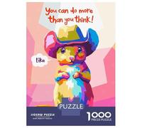 Puzzle Da 1000 Pezzi Per Adolescenti Colorful Mouse with Cowboy Hat Puzzle Gioco Rompicapo Ma Divertente E Umoristico Regali Unici Per Compleanno E Natale 70x50cm/1000pcs