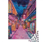 Puzzle Da 1000 Pezzi Per Adolescenti Colorful Night Market Street Scene Puzzle Per Adolescenti Giocattoli Fai Da Te Analisi E Logica Per Compleanno, Natale 52x38cm/1000pcs