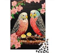Puzzle Da 1000 Pezzi Per Adolescenti Colorful Parrots with Cherry Blossoms Puzzle Per Adulti Gioco Rompicapo Regalo Di Compleanno Aiuta Ad Allenare Il Cervello 52x38cm/1000pcs
