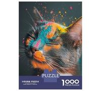 Puzzle Da 1000 Pezzi Per Adolescenti Colorful Powdered Cat Puzzle Per Adolescenti Gioco Pratico Decorazione Murale Difficile Da Completare 70x50cm/1000pcs