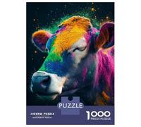 Puzzle Da 1000 Pezzi Per Adolescenti Colorful Powdered Cow Puzzle Per Adulti Gioco Per Famiglie Assemblaggio Di Modelli Regali Unici Per Compleanni E Occasioni Speciali 52x38cm/1000pcs