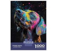 Puzzle Da 1000 Pezzi Per Adolescenti Colorful Powdered Dog Puzzle Per Adolescenti Gioco Pratico Decorazione Murale Difficile Da Completare 70x50cm/1000pcs
