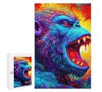 Puzzle da 1000 pezzi per adolescenti Colorful Roaring Bear Artwork - 1 puzzle per adulti gioco di pensiero per addestramento della memoria interazione genitore-figlio 1000 pezzi