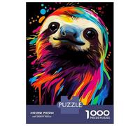 Puzzle Da 1000 Pezzi Per Adolescenti Colorful Sloth Portrait Puzzle Per Adulti Giochi Divertenti Decorazione Murale Riduzione Dello Stress Regali 38x26cm/1000pcs