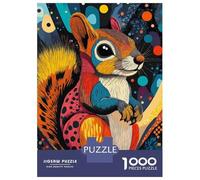 Puzzle Da 1000 Pezzi Per Adolescenti Colorful Squirrel Portrait Squirrel Home Decor Puzzle Per Adulti Fai Da Te Giocattoli Sfida Difficile Regali Per Amici E Familiari 70x50cm/1000pcs