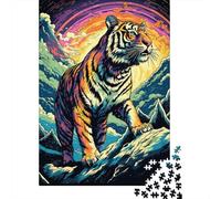 Puzzle Da 1000 Pezzi Per Adolescenti Colorful Tiger Art Print Puzzle Per Adulti Giochi Rilassanti Analisi E Logica Regali Unici Per Compleanni 52x38cm/1000pcs