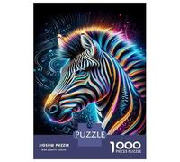 Puzzle Da 1000 Pezzi Per Adolescenti Colorful Zebra Art Print Puzzle Per Adulti Gioco Per Famiglie Un'opera D'arte Regali Unici Per Compleanni E Occasioni Speciali 52x38cm/1000pcs