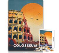 Puzzle da 1000 pezzi per adolescenti Colosseo Italia Gioco di sfida unico Sfida difficile Regalo per compleanni Dimensioni 50x75cm