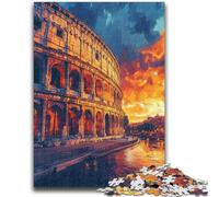 Puzzle da 1000 pezzi per adolescenti Colosseo romano al tramonto Giocattoli educativi per l'apprendimento Decorazioni per la casa uniche e regali per 14+ 50x75cm