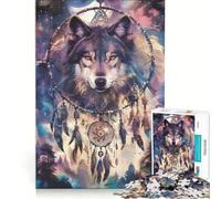 Puzzle da 1000 pezzi per adolescenti con acchiappasogni a tema lupi giocattolo decorativo da parete per divertimento in famiglia per rafforzare l'amore tra le coppie 50x75cm