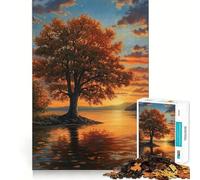 Puzzle da 1000 pezzi per adolescenti con albero al tramonto in autunno, gioco dai bordi puliti, rompicapo cognitivo, gioco di ozio, regalo di Natale (50x75cm)