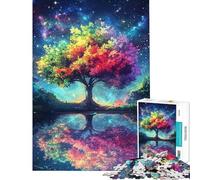 Puzzle da 1000 pezzi per adolescenti con albero arcobaleno e cielo notturno puzzle per adulti gioco per famiglie divertente e spiritoso regalo di compleanno regali (dimensioni 50x75cm)