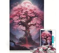 Puzzle da 1000 pezzi per adolescenti con albero di ciliegio in fiore rosa magico gioco rilassante sfida impegnativa compleanno e altre occasioni 50x75cm
