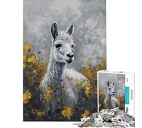Puzzle da 1000 pezzi per adolescenti con alpaca bianca divertente gioco giocattolo che crea dipendenza per coltivare la pazienza regalo per donne e uomini divertente e spiritoso (dimensioni 38x52cm)