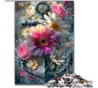 Puzzle da 1000 pezzi per adolescenti con ancora e fiori, gioco stimolante, ideale come regalo per tutta la famiglia, 50x75cm