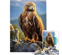 Puzzle da 1000 pezzi per adolescenti con aquila dorata gioco per famiglie giocattolo educativo regalo di compleanno divertente e spiritoso (dimensioni 38x52cm)