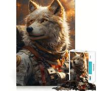 Puzzle da 1000 pezzi per adolescenti con astronauta,animale fantastico,lupo nello spazio,cosmico,ritaglio preciso,decorazione,gioco cognitivo,giocattolo per il tempo libero,regalo di Natale rilassante