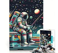 Puzzle da 1000 pezzi per adolescenti con astronauta e pesca, ideale per giochi rilassanti, attività intellettuali distensive, regali unici e perfetti per compleanni 50x75cm