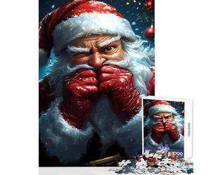 Puzzle da 1000 pezzi per adolescenti con Babbo Natale che fa l'occhiolino gioco impossibile da completare regalo perfetto ideale per passare il tempo durante le vacanze a casa (50x75cm)
