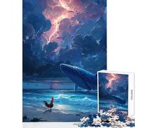 Puzzle da 1000 pezzi per adolescenti con balena gallo e paesaggio marino tempestoso giocattoli fai da te fantastici regali e giocattoli gioco educativo aiuta a esercitare il cervello 50x75cm