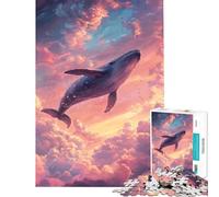 Puzzle da 1000 pezzi per adolescenti con balena nel cielo Puzzle per adulti antistress ideale per le vacanze a casa per ammazzare il tempo e stimolare la mente (dimensioni 50x75cm)