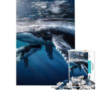 Puzzle da 1000 pezzi per adolescenti con balene megattere tema maternità puzzle per ragazzi giochi rilassanti corsa a tempo per compleanno e Natale (dimensioni 50x75cm)