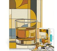 Puzzle da 1000 pezzi per adolescenti con bicchiere da whisky dal design geometrico gioco per famiglie decorazione da parete per rafforzare l'amore tra le coppie 38x52cm