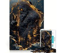 Puzzle da 1000 pezzi per adolescenti con Bigfoot e simbolo della pace,decorazione con ritagli precisi,gioco per esercitare la mente,gioco di pace,regalo di Natale divertente (50x75cm)