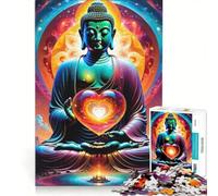 Puzzle da 1000 pezzi per adolescenti con Buddha Cuore d'Amore, gioco rilassante, antistress, compleanno e Natale, 50x75cm
