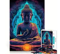 Puzzle da 1000 pezzi per adolescenti con Buddha,mandala psichedelico,intagli precisi,arte,allenamento della concentrazione,divertente gioco per momenti di tranquillità,regalo di Natale (38x52cm)
