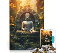 Puzzle da 1000 pezzi per adolescenti con Buddha nella natura decorazione da parete passatempo ideale per le vacanze a casa per rafforzare l'amore tra le coppie 38x52cm