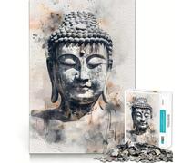 Puzzle da 1000 pezzi per adolescenti con Buddha,serenità,incastro perfetto,gioco divertente,concentrazione,svago,divertimento,decorazione natalizia da parete (38x52cm)