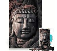 Puzzle da 1000 pezzi per adolescenti con Buddha sorridente e alberi,dai bordi puliti,gioco rompicapo cognitivo,gioco di svago,regalo di Natale (38x26cm)