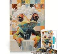 Puzzle da 1000 pezzi per adolescenti con camaleonte,ideale per il bagno,con design pulito e logica artisticaGioco di logica per il tempo libero,regalo di compleanno (38x26cm)