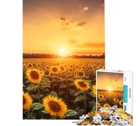 Puzzle da 1000 pezzi per adolescenti con campo di girasoli e cielo sereno gioco educativo e stimolante ideale come regalo di compleanno (dimensioni 75x50cm)