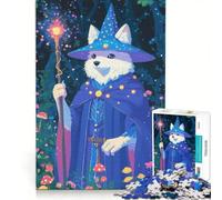 Puzzle da 1000 pezzi per adolescenti con cane bianco e mago giocattolo decorativo da parete per divertimento in famiglia per rafforzare l'amore tra le coppie 50x75cm