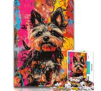 Puzzle da 1000 pezzi per adolescenti con cane Yorkshire Terrier, per adulti, gioco stimolante, ideale come regalo per tutta la famiglia, 26x38cm