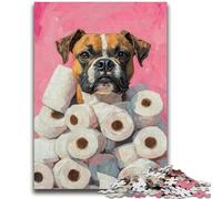 Puzzle da 1000 pezzi per adolescenti con cani e carta igienica, antistress, per ammazzare il tempo durante le vacanze, lista dei desideri con Babbo Natale (75x50cm)