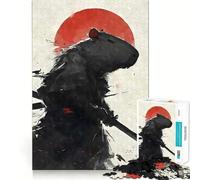 Puzzle da 1000 pezzi per adolescenti con capibara,samurai,Giappone,bordi netti,gioco di logica cognitiva,gioco di svago,regalo di Natale (38x26cm)