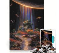 Puzzle da 1000 pezzi per adolescenti con cascata arcobaleno nello spazio gioco divertente allena la mente e la mano gioco di sfida unico 38x52cm