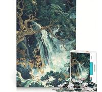 Puzzle da 1000 pezzi per adolescenti con cascata e albero gioco rilassante antistress lista dei desideri con Babbo Natale 50x75cm
