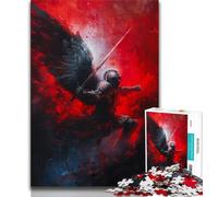Puzzle da 1000 pezzi per adolescenti con cavaliere medievale e guerriero dipinto, giochi educativi, decorazione per la casa, adatto per la decorazione del desktop, 38x26cm