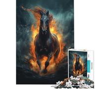Puzzle da 1000 pezzi per adolescenti con cavallo selvaggio da incubo gioco educativo e stimolante per l'intelletto ideale come regalo di compleanno (dimensioni 38x52cm)