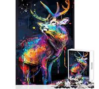 Puzzle da 1000 pezzi per adolescenti con cervi e animali dipinti giocattoli fai da te regali per donne e uomini gioco pratico per migliorare l'amore tra coppie dimensioni 50x75cm