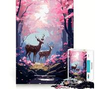 Puzzle da 1000 pezzi per adolescenti,con cervo nella foresta,pixel art,incastro preciso,gioco di sfida mentale,divertimento rilassante,scena natalizia (38x26cm)